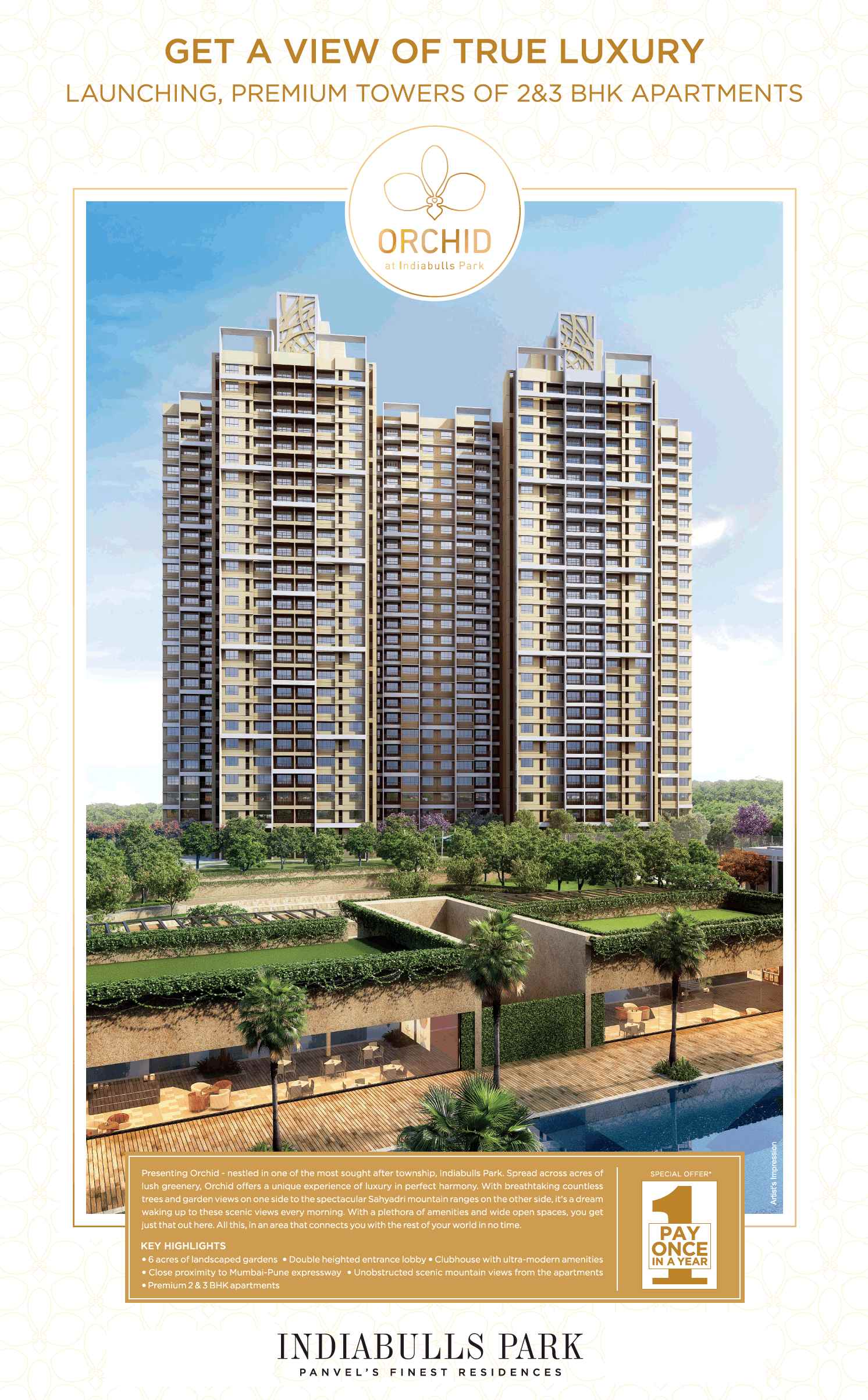 Launching premium towers with 2 & 3 BHK homes at Indiabulls Orchid in Navi Mumbai Update